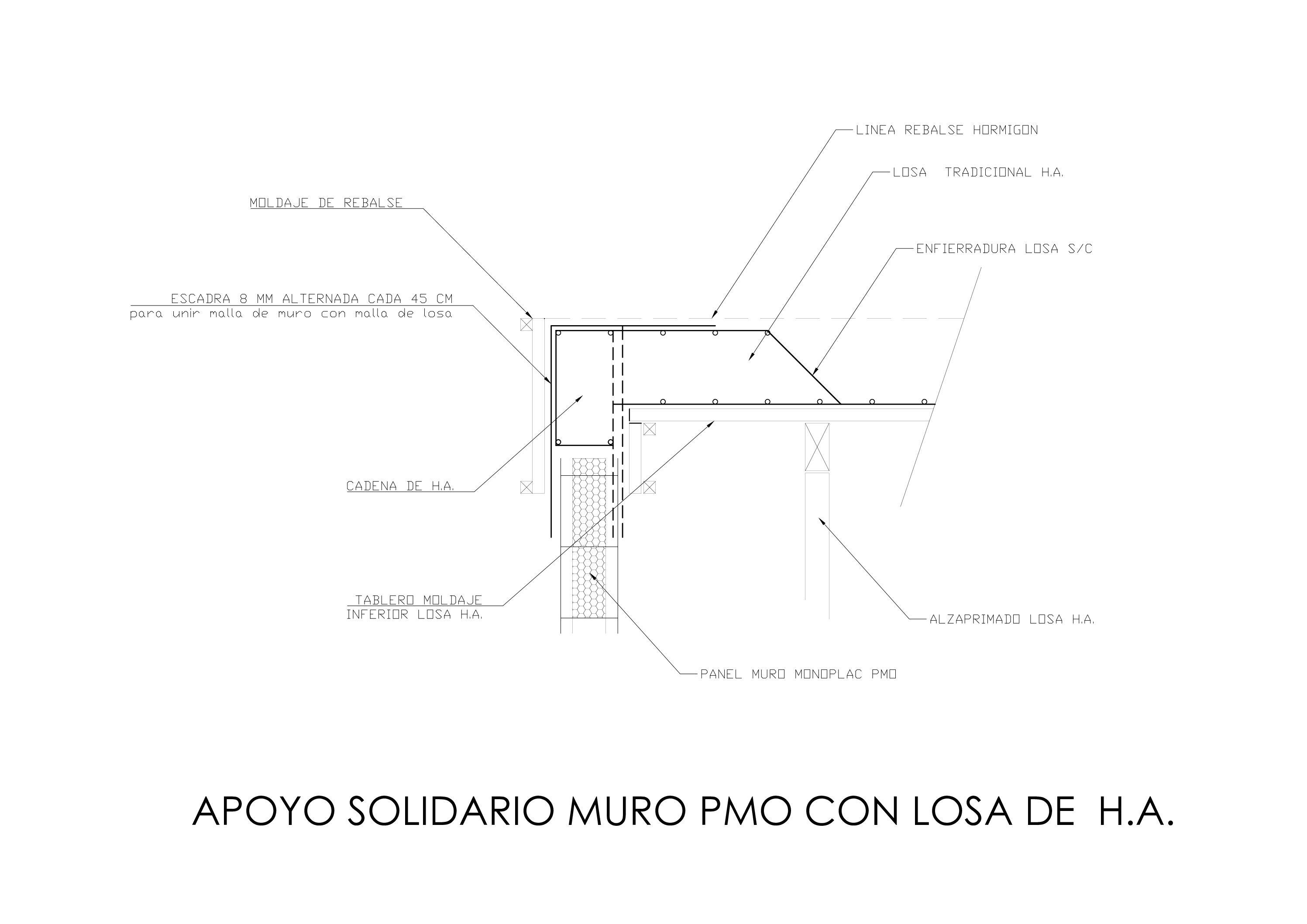 Vista previa de Apoyo Solidario Muro PMO con Losa de H.A.