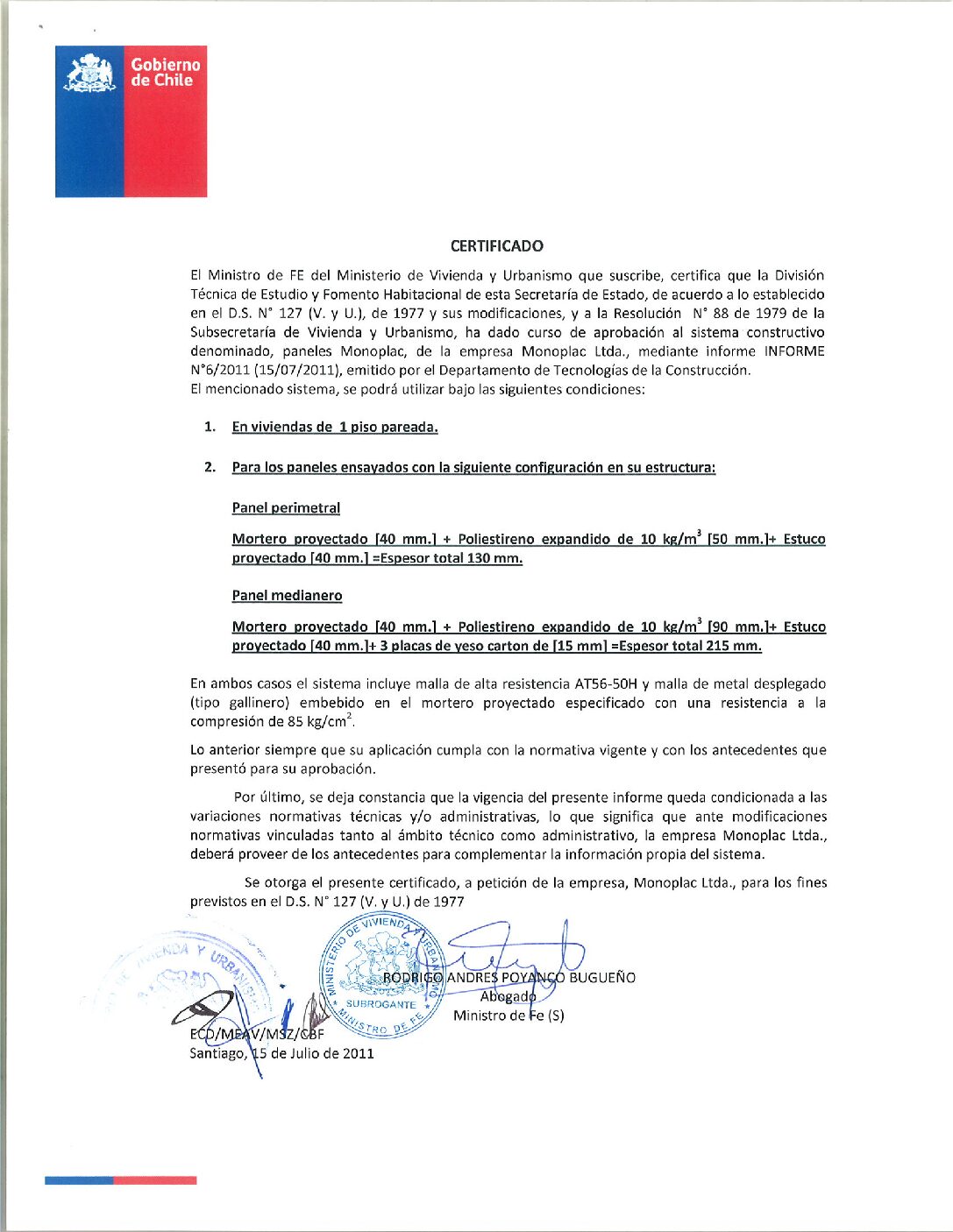 Vista previa de Aprobación MINVU