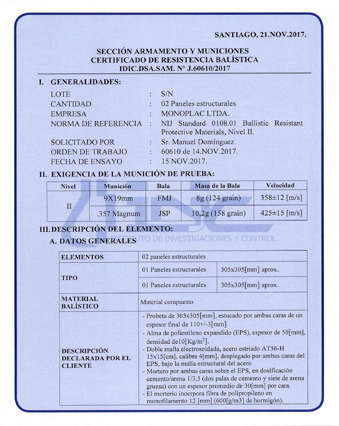 Vista previa de Resistencia Balística